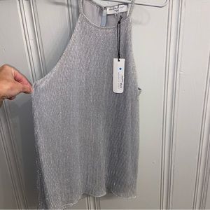 Waverly Grey liberant Silver Shimmer Sleeveless Tank